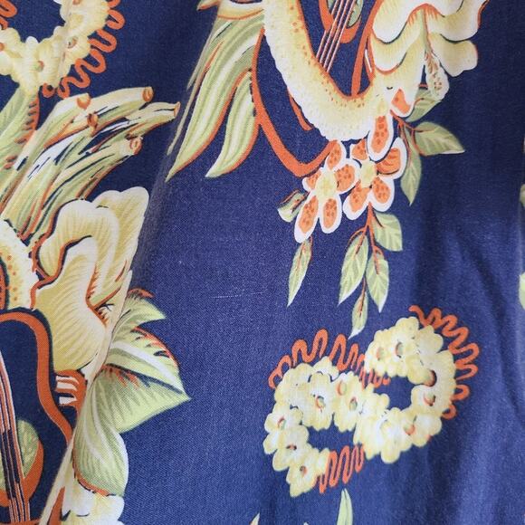 Good Vibes Hawaiian Ukulele Button Up Casual Shirt - Picture 6 of 8